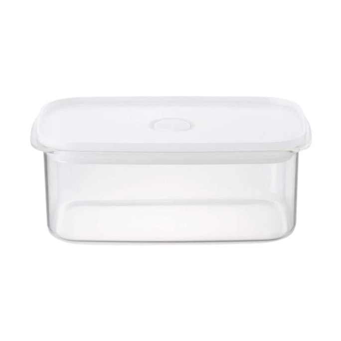 日本MUJI无印良品 可带盖微波阀密封保存容器 深型 中号饭盒 约 12×20×8 厘米