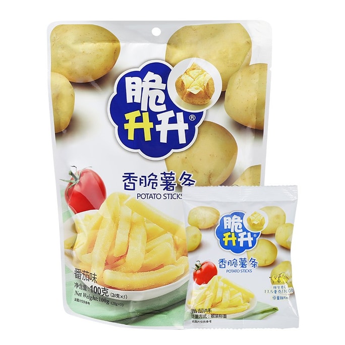 【中国直邮】 脆升升 薯条 非膨化食品香脆马铃薯 番茄味100g*2包