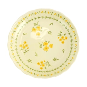 Japanese-Style Pastoral Tableware, 7-Inch Plate with Lotus Design,17.7 * 17.7 * 3.8CM