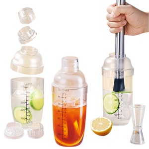 Shake Cup Set 700ml: Thick Walled Precise Scale Unbreakable w/ Ice Hammer for Cocktails Lemon Tea Milk Tea