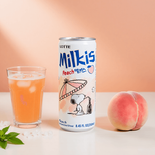 韓國LOTTE樂天 牛奶蘇打水碳酸飲料 蜜桃口味 250ml 新舊包裝隨機發