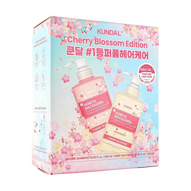 Cherry Blossom Edition Honey & Macadamia Shampoo, 16.9 fl oz + Treatment 16.9 fl oz 5
