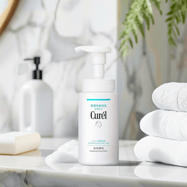 日本KAO花王 CUREL珂润 润浸保湿洁颜泡沫洗面奶 150ml 无皂基 敏感肌可用