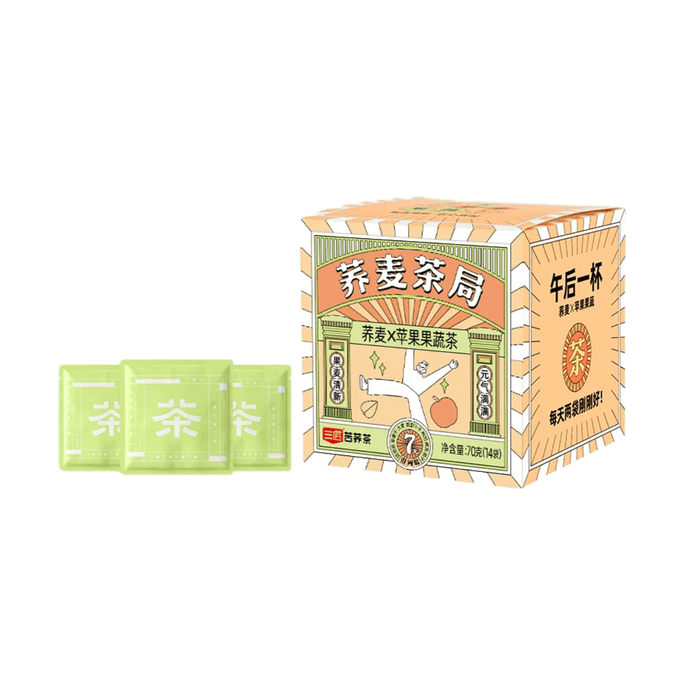 【中國直郵】 三匠 蕎麥茶局 蕎麥✖蘋果果蔬茶 獨立茶包 解油膩 70g/盒