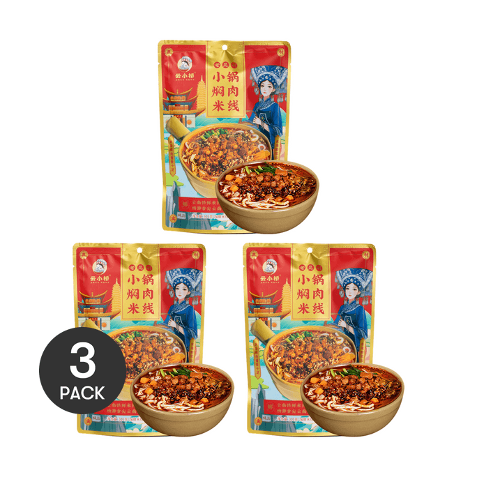 致山野 云小桥 小锅米线 315g *3【3份超值装】【老昆明风味】云南米线 含腌酸菜