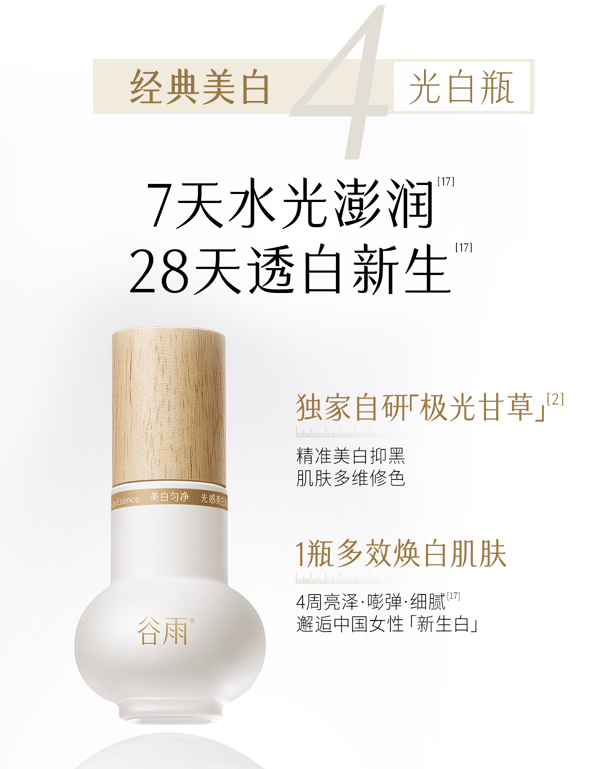 穀雨 【性價比夯爆-美白囤裝2瓶】實驗室淨白瓶【淡斑專研】【28天精準淡斑】 光蘊淡斑煥白精華液【細胞ATP科技】 美白精華 修護保濕【娜扎代言】25ml/瓶