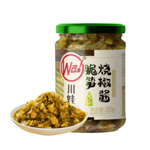 【中国直邮】 川娃子 脆笋烧椒酱笋子炭烧风味烧椒酱四川辣椒酱拌饭拌面酱200g*1瓶