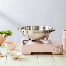 휴대용 부탄가스 스토브 (캐리 케이스 포함) 야외 캠핑 핑크