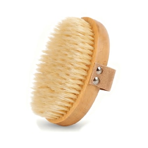  [Recommended by Zhang Xiaohui] 1 Boar Bristle Body Brush - Supermodel Dry Brushing Technique, Soft Bristle Bath Brush, Say Goodbye to Chicken Skin