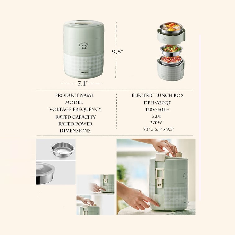 Heated Lunch Box DFH-A20Q7, 67.63 fl oz 6