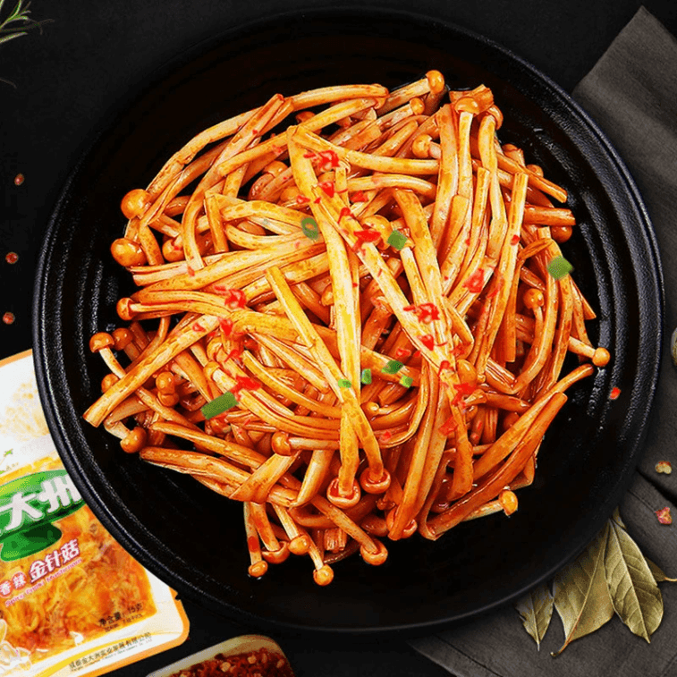 【  Direct Mail 】  Spicy Flammulina velutipes 15g/bag Small package Open bag Instant  Red Oil Spicy Bar Snack 15g * 3 packs 3