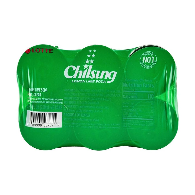 Chilsung Lemon Lime Soda, 8.45 fl oz*6Cans 3
