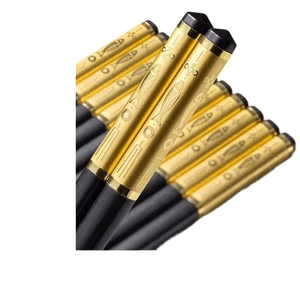 【Lucky Koi Blessing】Household Alloy Chopsticks 10‑Pairs 1‑Pack