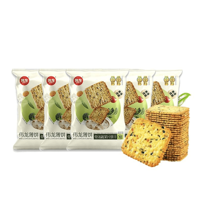 【中國直郵】 偉龍 薄脆餅乾十蔬菜骨湯薄脆餅乾 68g*1包