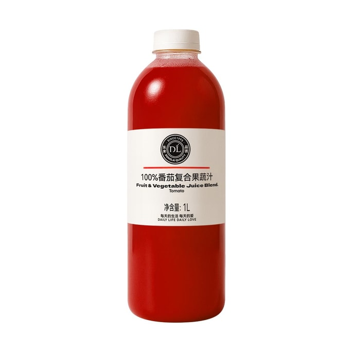 DL 100% Tomato Vegetable and Fruit Juice Blend 33.81fl oz【0 Sugar No Added】