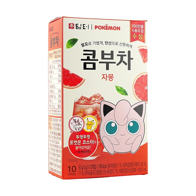 Damtuh Pokemon Grapefruit Kombucha 0.17 oz* 10 Pieces