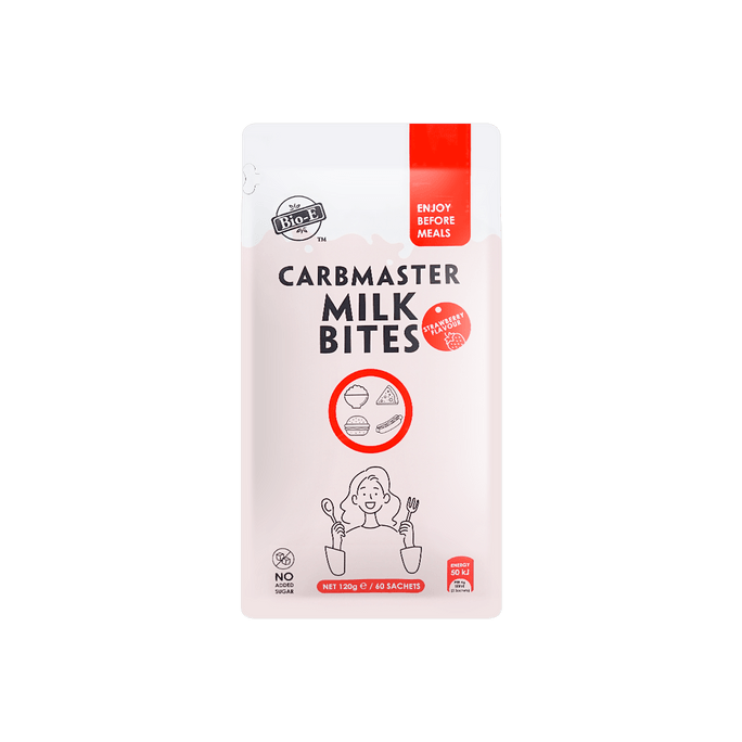 Carbmaster Milk Bites Strawberry Flavor 60 Sachets