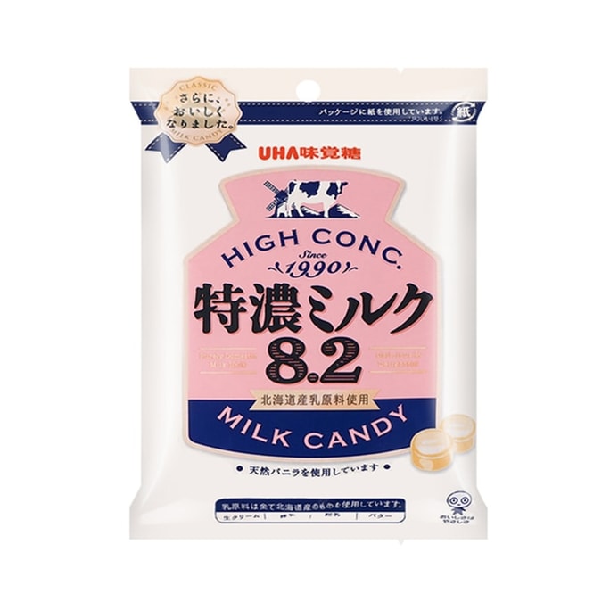 일본 UHA 맛캔디 8.2 시리즈 두꺼운 우유캔디 88g