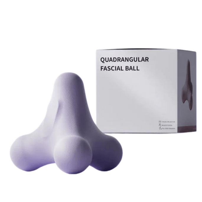Four-Corner Fascia Ball Foot Reflexology Massage Ball Deep Muscle Relaxation for Shoulders, Neck, and Thighs Yoga Meridian Point Fascia Release Ball Purple 1-Piece Pack
