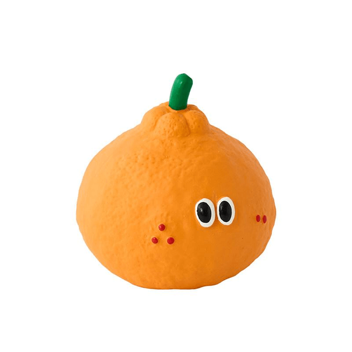 【中国直邮】 ZEZE 狗狗啃咬玩具磨牙耐咬发声解闷咬胶玩具小型犬大桔乳胶发声玩具 9*9*9cm