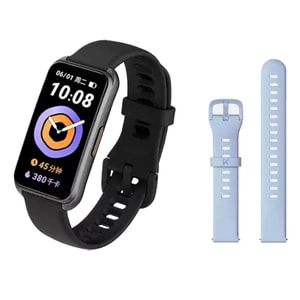 【中国直邮】 Keep 智能手环手表B4 心率睡眠血氧监测 游泳防水 运动跑步健身专用 可搭配App智能联动使用 黑色 额外波纹腕带雾霾蓝