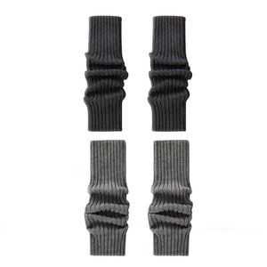 Socks Knitted Stacked Socks Black + Light Grey Short Size