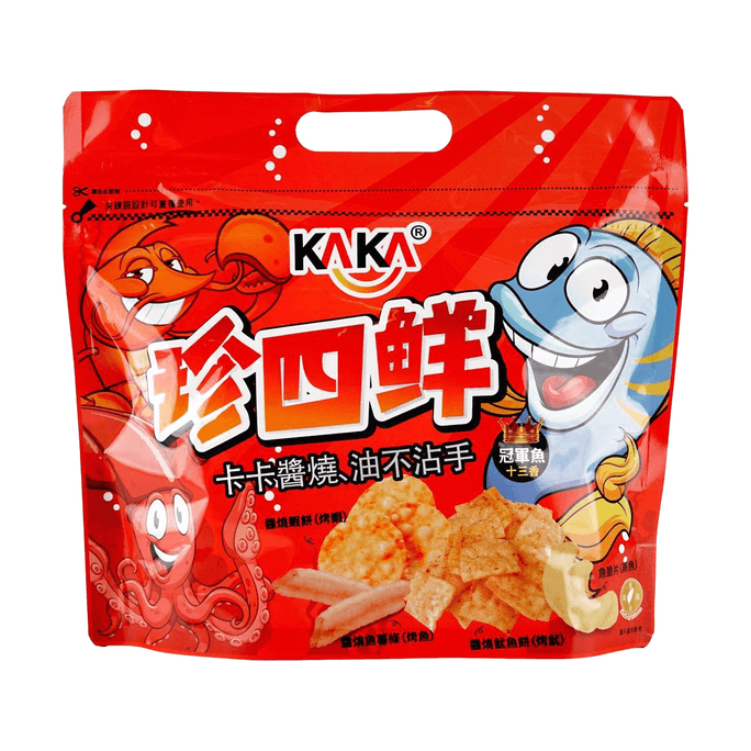 台湾KAKA卡卡 酱烧虾饼 虾酱薯片 十三香味 120g