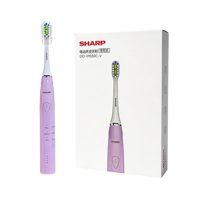 日本 SHARP 夏普声波电动牙刷 落霞紫 进口杜邦软毛 多档清洁高频震动 IPX7 防水 超长续航智能护龈美白牙刷【中国电压】送配套牙刷头、礼盒【母亲节端午节中秋过年送礼礼品】