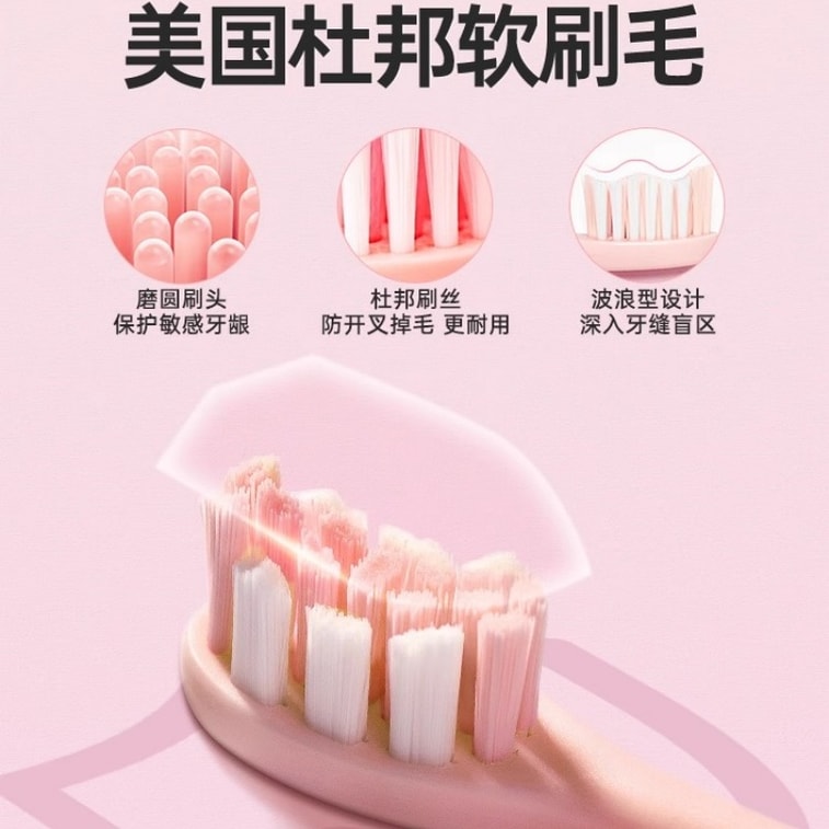 Electric Toothbrush Adult Rechargeable Soft Bristle Automatic Waterproof Classic Kitty Kids 2 Brush Heads 3