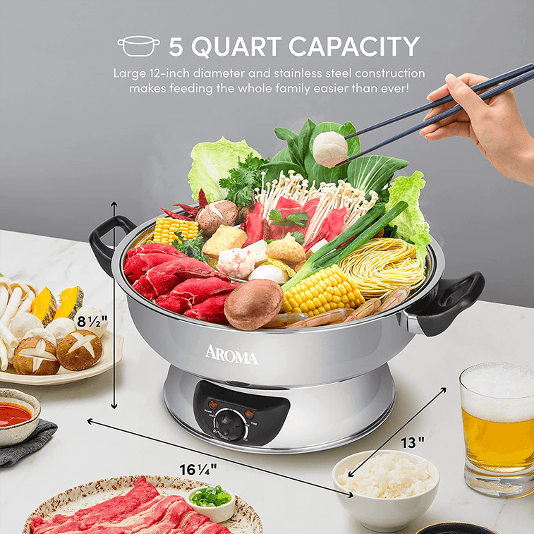 【低価格保証】4クォートステンレス電気しゃぶしゃぶ鍋 ASP-600 1年間製造保証 11