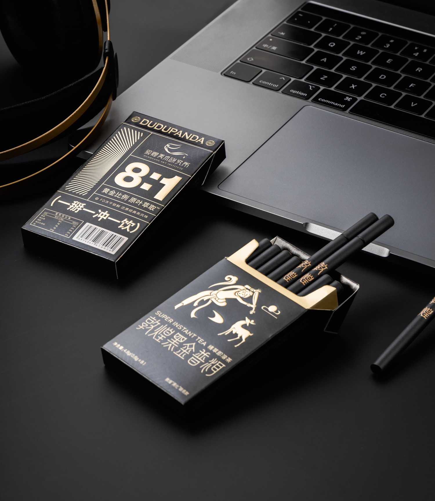 Premium Instant  Tea British Library Collaboration Freeze-Dried Tea Powder [8-Pack Collaboration Edition] Dunhuang Collaboration Black Gold Pu'er Tea 4.8g