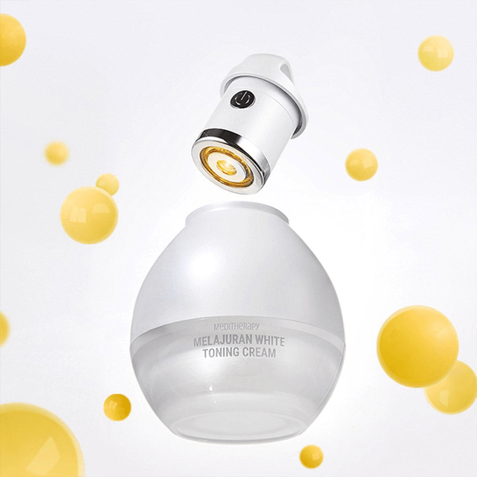 [한국 직배송] 메디테라피 브라이트닝 & 스팟 페이딩 화이트 제이드 페이스 크림 50ml + EMS 흡수력 향상 뷰티 디바이스
