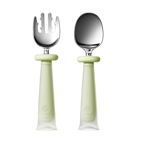 Baby Feeding Utensils, 2pcs/set Silicone Spoon And Fork, Bpa-free, Easy  Cleaning And Chewable