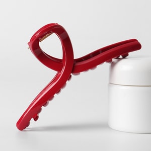 New Soft Anti Drop Durable Shark Clip Cross Soft Silicone Hair Clip Red 13cm 1 Piece