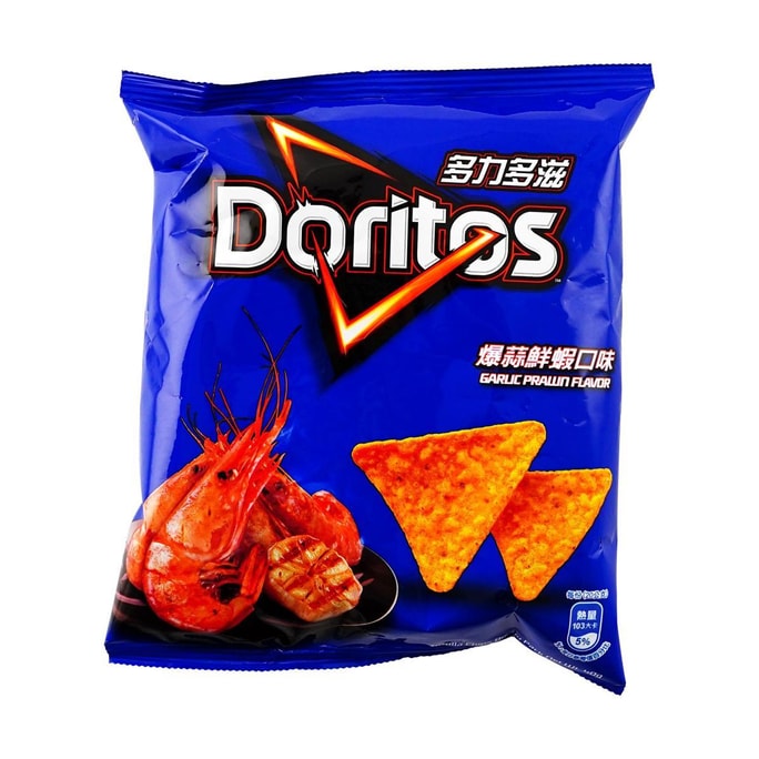 台灣版DORITOS多力多滋 玉米片 爆蒜鮮蝦口味洋芋片 40g