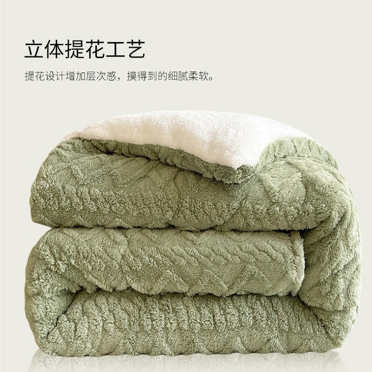 【中國直郵】Lullabuy加厚羊羔絨毛毯 保暖棉被 午睡被子 淡灰 Queen Size 5kg 4