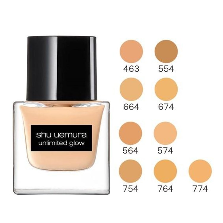 SHU UEMURA foundation unlimited glow liquid foundation SPF18 PA+++