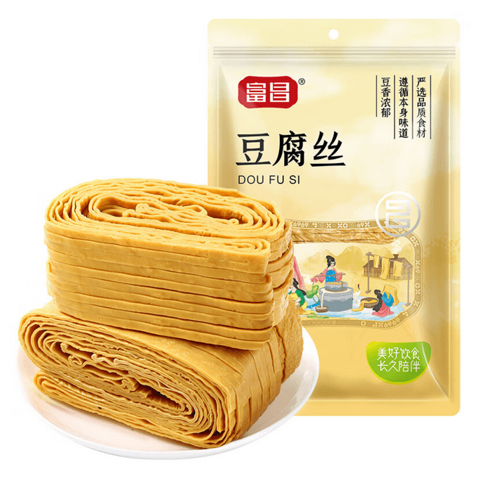 【中國直郵】 富昌 豆腐絲 豆腐皮油豆皮雲絲 素食豆製品 涼拌火鍋食材300g