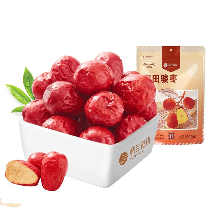 【中国直邮】楼兰蜜语 和田大枣疆特产大红枣可夹核桃仁枣子500g*1袋装
