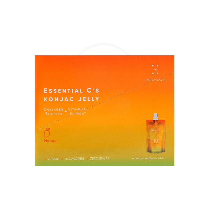 ESSENTIAL C's KONJAC JELLY with Collagen + Vitamin C - Mango 150ml X 10pc