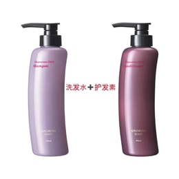 JAPAN Growing Shot Shampoo 370mL+Glowing Shot Glamorous Care Conditioner 370ml