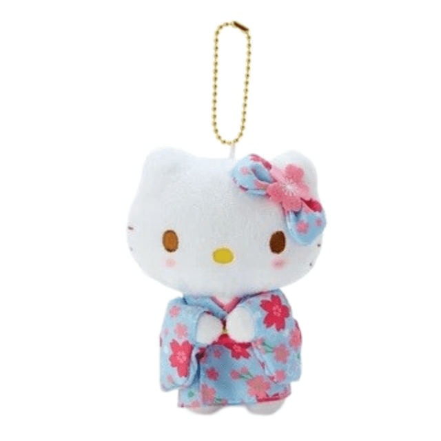 桜キティ✩着物✩限定キティ✩ご当地キティ✩ハローキティ✩根付け SANRIO サンリオ 日本限定版 ブルー 桜 着物 ハローキティ
