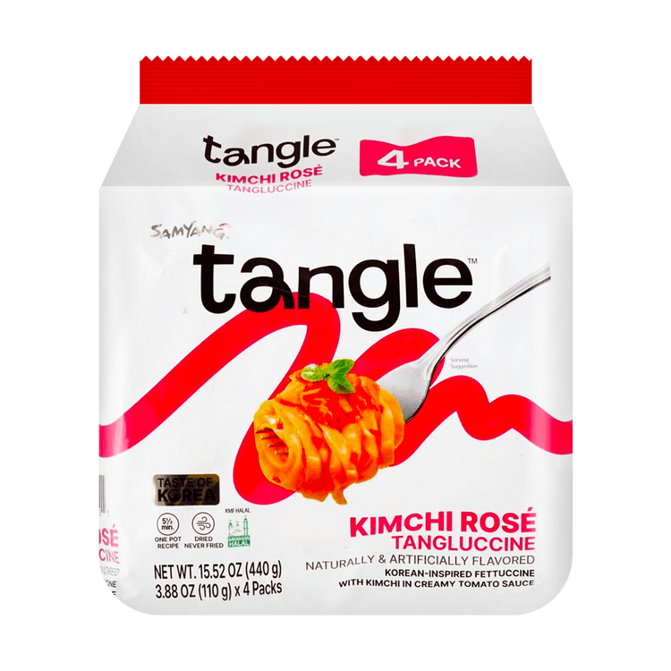 SAMYANG Tangle Noodles Kimchi Rose Tangluccine Ramen,3.88 oz*4pc
