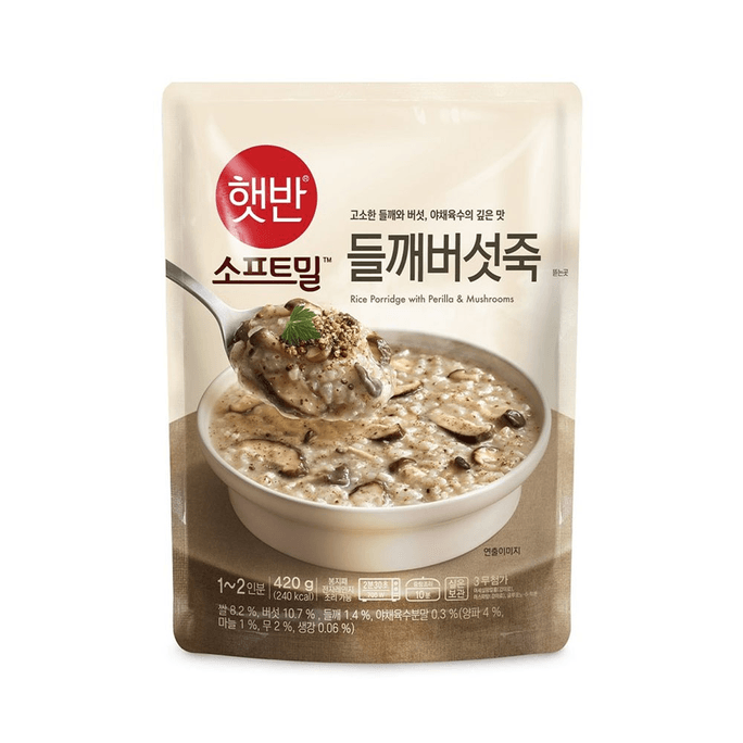 韩国BIBIGO 必品阁芝麻香菇粥 420克