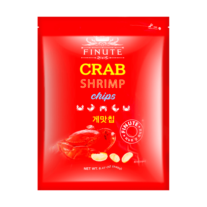 【神仙洋芋片】韓國FINUTE趣萊福 香脆鮮蝦片 蟹味 240g
