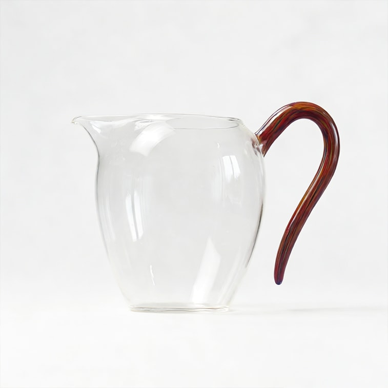 小师姐评茶 晶彩红柄玻璃公道杯 超轻材质手工打造 高硼硅耐热防烫 断水利落 新手友好 功夫茶必备分茶器 健康环保材质 280ml 4