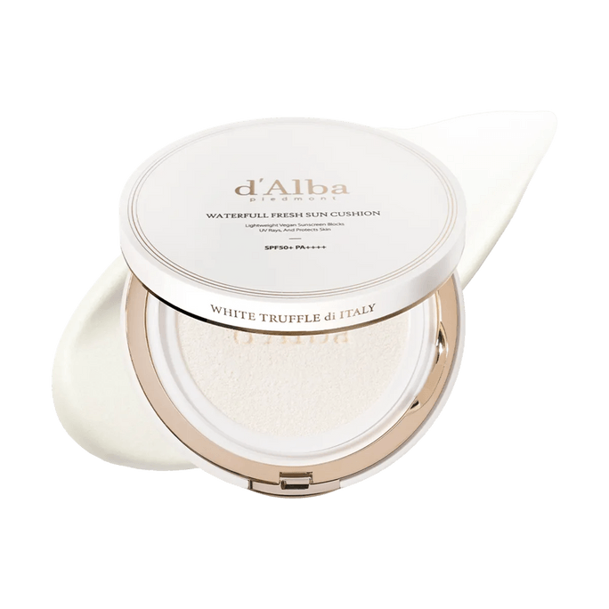 ヴィーガンフレッシュサンクッションSPF50+ 25g、保湿トーンアップクッションサンスクリーン