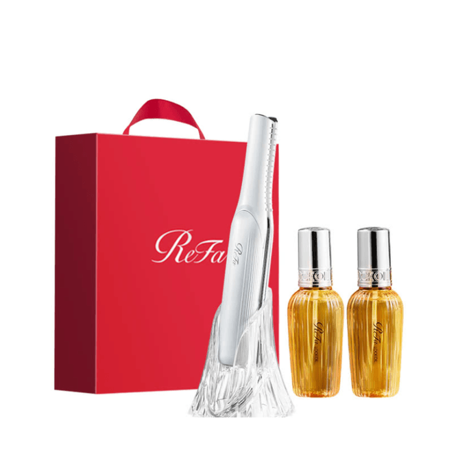 【香港直邮】 日本 REFA 便携护发造型套装 负离子直发夹+奢养护发精油100ml*2 顺滑亮泽 修复毛躁