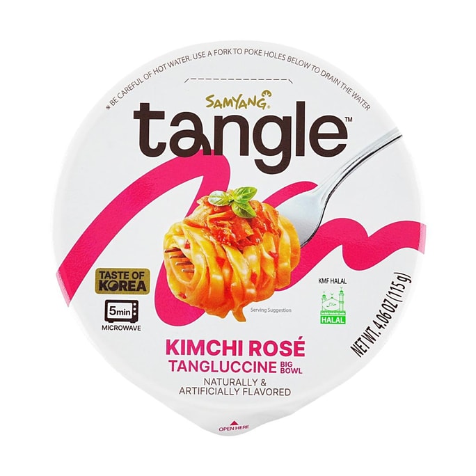 TANGLE 韓国風のフェットチーネ、キムチ入りクリーミートマトソース、4.05オンス