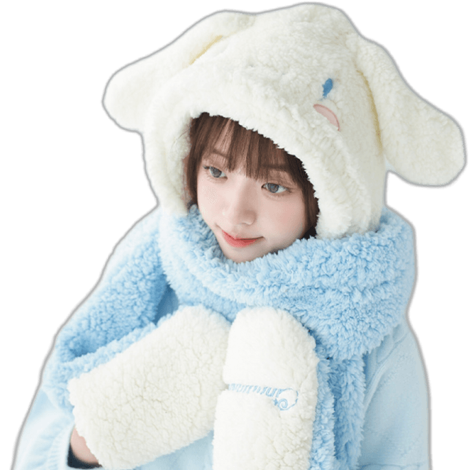 Sanrio Warm Three-Piece Set Cute Gloves Scarf Hat One-Piece Cap Outdoor Accessories Cinnamoroll 1Pc
